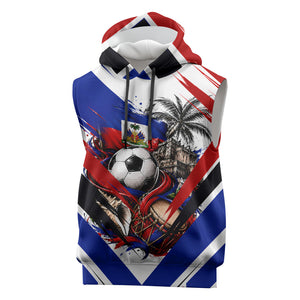 Haiti World Football Mondyal 2026 Sleeveless Hoodie Pride Ayiti Caribbean Culture Patriotic Crest