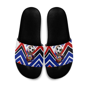 Haiti World Football Mondyal 2026 Slide Sandals Pride Ayiti Caribbean Culture Patriotic Crest