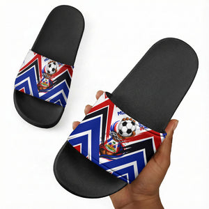 Haiti World Football Mondyal 2026 Slide Sandals Pride Ayiti Caribbean Culture Patriotic Crest