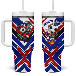Haiti World Football Mondyal 2026 Tumbler With Handle Pride Ayiti Caribbean Culture Patriotic Crest