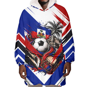 Haiti World Football Mondyal 2026 Wearable Blanket Hoodie Pride Ayiti Caribbean Culture Patriotic Crest