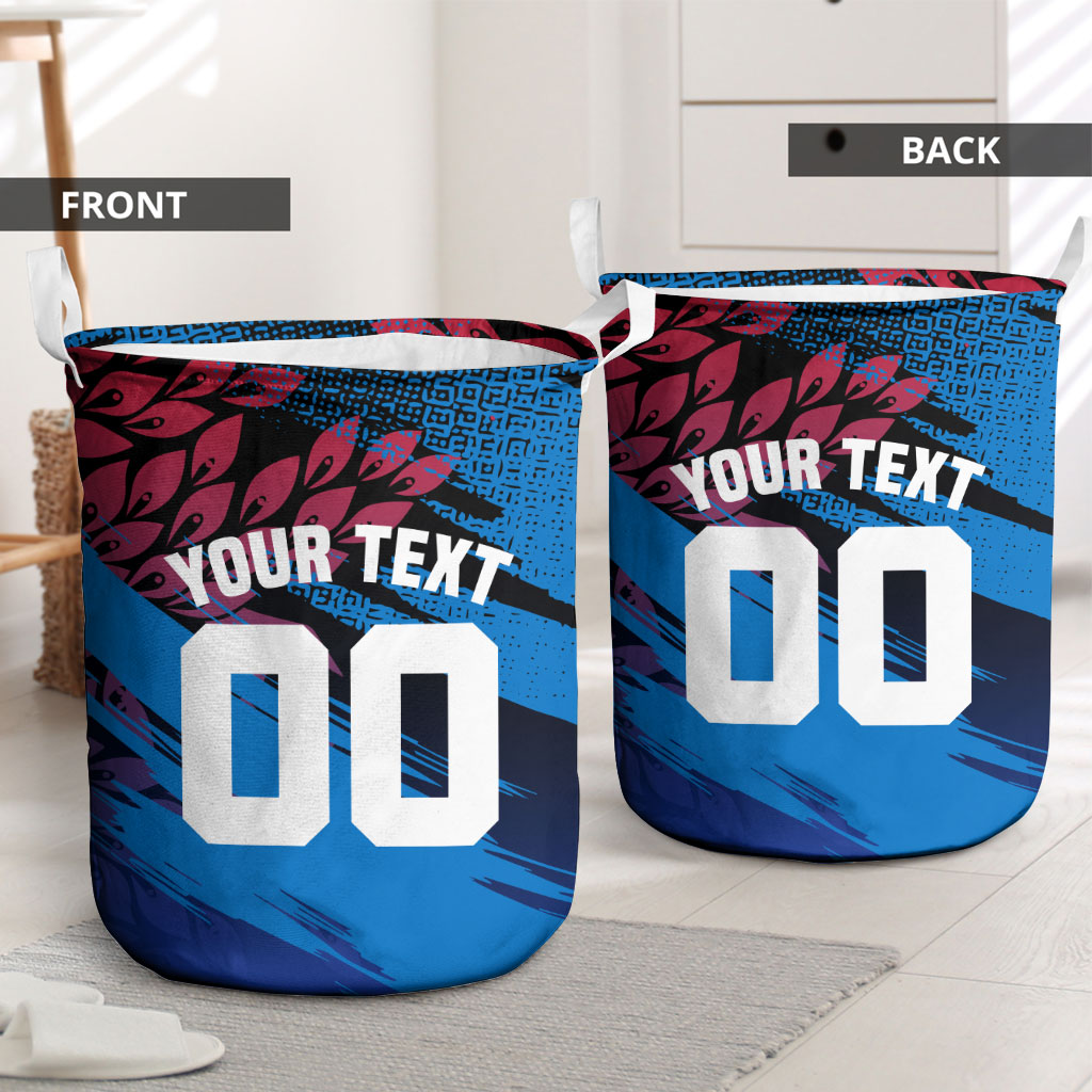 Personalized Antigua And Barbuda Cricket Laundry Basket Falcons Mascot Sport Style