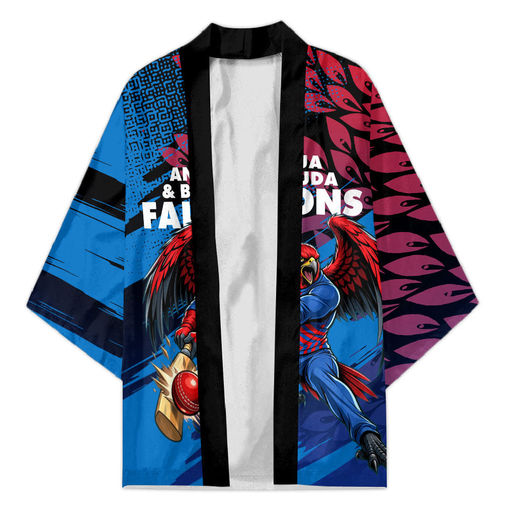 Personalized Antigua And Barbuda Cricket Kimono Falcons Mascot Sport Style
