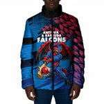 Personalized Antigua And Barbuda Cricket Padded Jacket Falcons Mascot Sport Style