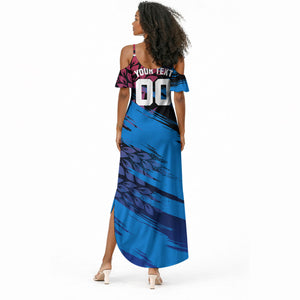Personalized Antigua And Barbuda Cricket Summer Maxi Dress Falcons Mascot Sport Style