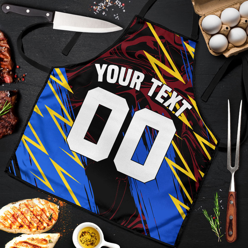 Personalized Antigua And Barbuda Cricket Apron Falcons Caribbean Lightning Abstract Graphic