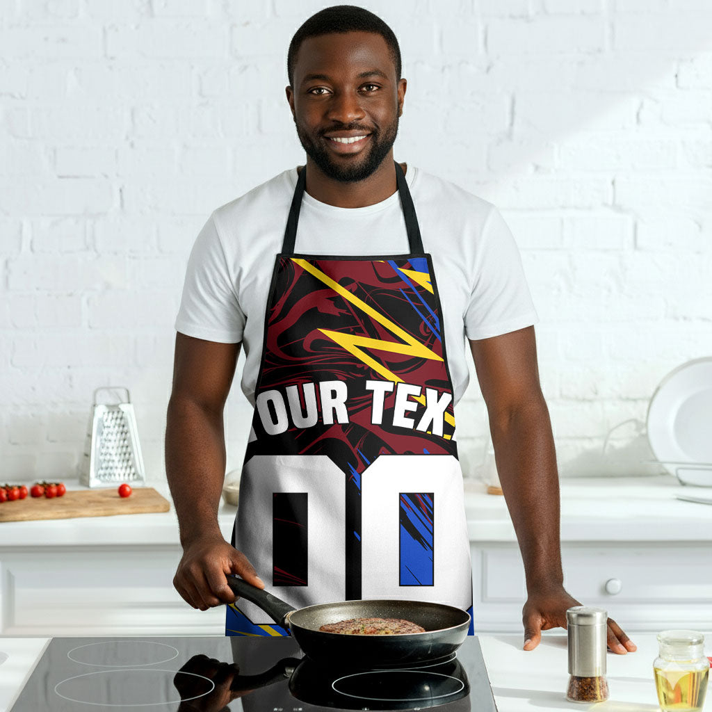 Personalized Antigua And Barbuda Cricket Apron Falcons Caribbean Lightning Abstract Graphic