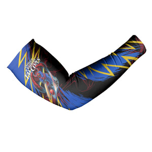 Personalized Antigua And Barbuda Cricket Arm Sleeves Falcons Caribbean Lightning Abstract Graphic