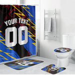 Personalized Antigua And Barbuda Cricket Bathroom Set Falcons Caribbean Lightning Abstract Graphic