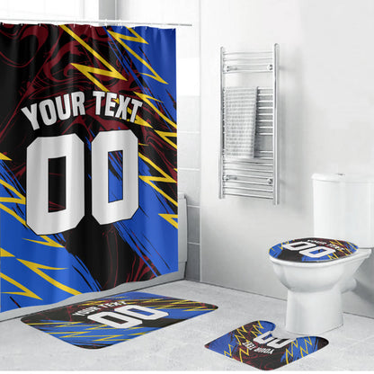 Personalized Antigua And Barbuda Cricket Bathroom Set Falcons Caribbean Lightning Abstract Graphic