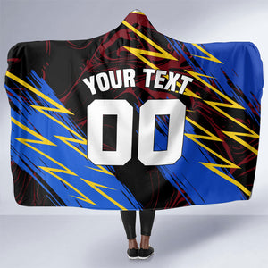 Personalized Antigua And Barbuda Cricket Hooded Blanket Falcons Caribbean Lightning Abstract Graphic
