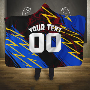 Personalized Antigua And Barbuda Cricket Hooded Blanket Falcons Caribbean Lightning Abstract Graphic