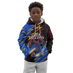 Personalized Antigua And Barbuda Cricket Kid Hoodie Falcons Caribbean Lightning Abstract Graphic