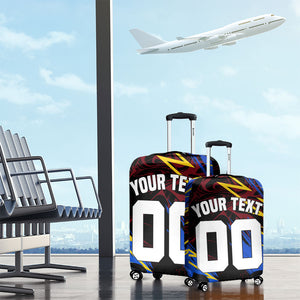 Personalized Antigua And Barbuda Cricket Luggage Cover Falcons Caribbean Lightning Abstract Graphic