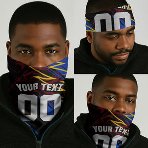 Personalized Antigua And Barbuda Cricket Neck Gaiter Falcons Caribbean Lightning Abstract Graphic