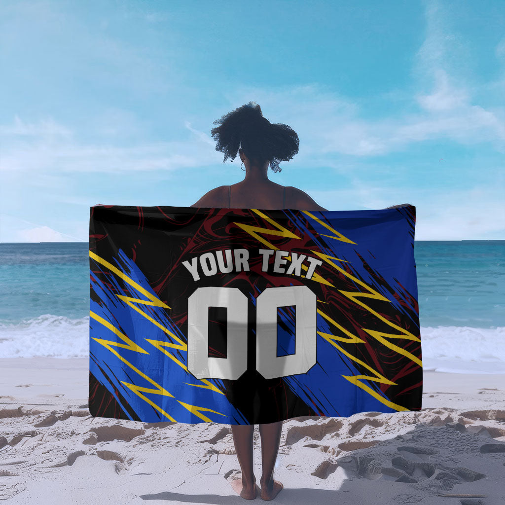 Personalized Antigua And Barbuda Cricket Sarong Falcons Caribbean Lightning Abstract Graphic