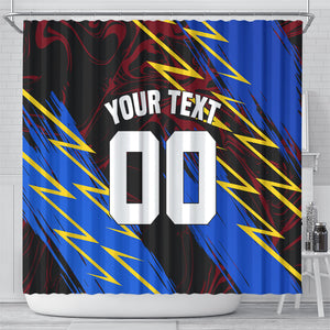 Personalized Antigua And Barbuda Cricket Shower Curtain Falcons Caribbean Lightning Abstract Graphic