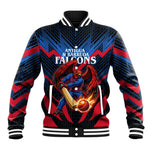 Personalized Antigua And Barbuda Cricket Falcons Baseball Jacket Abstract Hexagon Pattern Sport