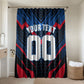 Personalized Antigua And Barbuda Cricket Falcons Bathroom Set Abstract Hexagon Pattern Sport