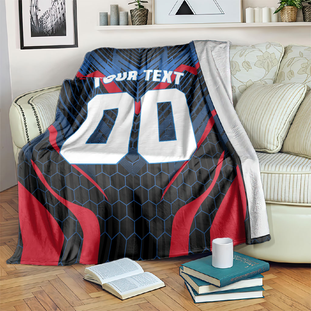 Personalized Antigua And Barbuda Cricket Falcons Blanket Abstract Hexagon Pattern Sport