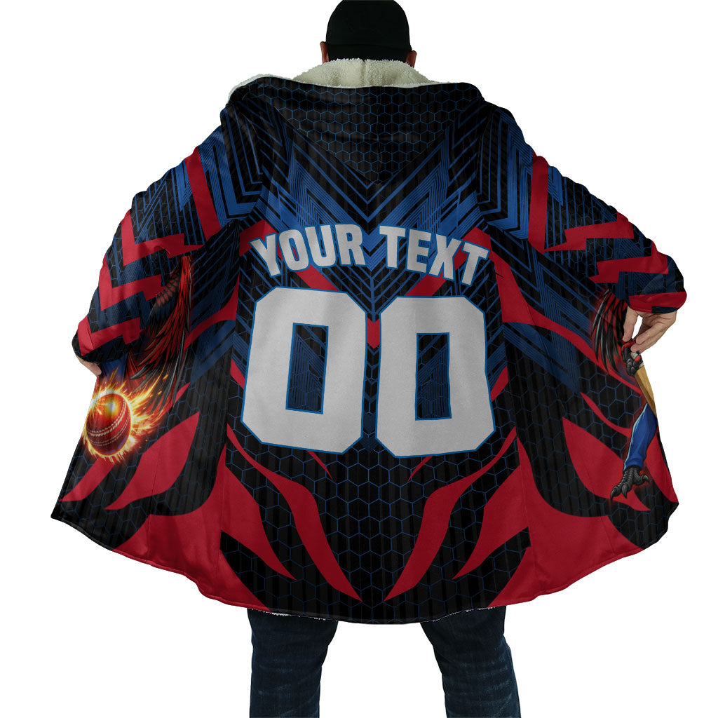 Personalized Antigua And Barbuda Cricket Falcons Cloak Abstract Hexagon Pattern Sport