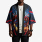 Personalized Antigua And Barbuda Cricket Falcons Kimono Abstract Hexagon Pattern Sport