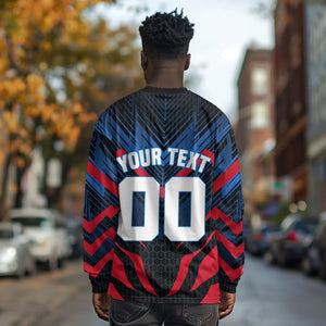 Personalized Antigua And Barbuda Cricket Falcons Long Sleeve Shirt Abstract Hexagon Pattern Sport