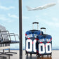 Personalized Antigua And Barbuda Cricket Falcons Luggage Cover Abstract Hexagon Pattern Sport