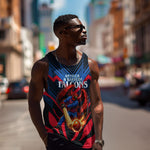 Personalized Antigua And Barbuda Cricket Falcons Men Tank Top Abstract Hexagon Pattern Sport