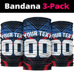 Personalized Antigua And Barbuda Cricket Falcons Neck Gaiter Abstract Hexagon Pattern Sport