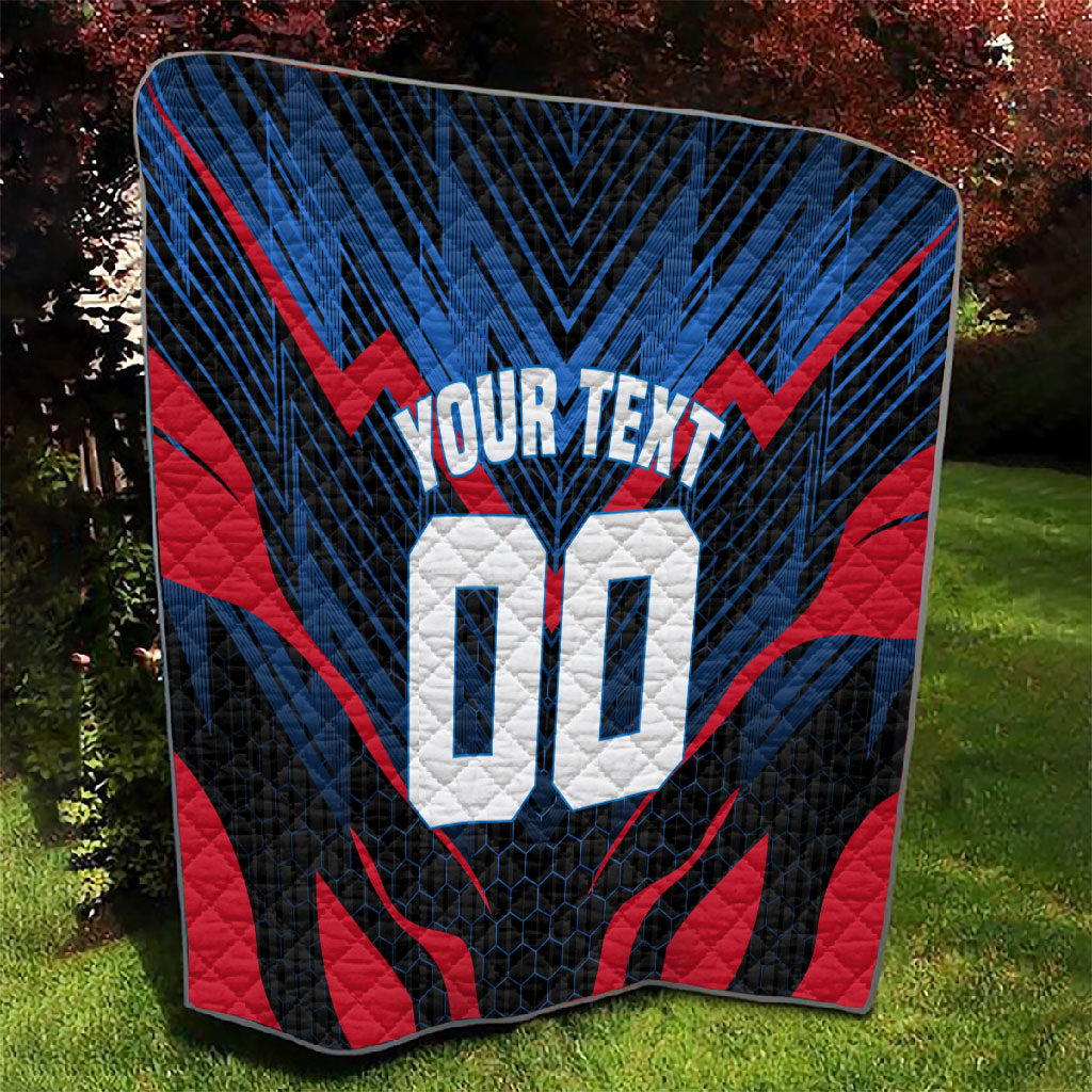 Personalized Antigua And Barbuda Cricket Falcons Quilt Abstract Hexagon Pattern Sport