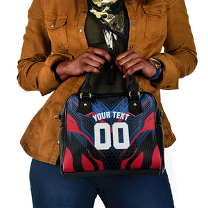 Personalized Antigua And Barbuda Cricket Falcons Shoulder Handbag Abstract Hexagon Pattern Sport