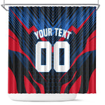 Personalized Antigua And Barbuda Cricket Falcons Shower Curtain Abstract Hexagon Pattern Sport