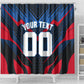 Personalized Antigua And Barbuda Cricket Falcons Shower Curtain Abstract Hexagon Pattern Sport
