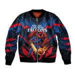 Personalized Antigua And Barbuda Cricket Falcons Sleeve Zip Bomber Jacket Abstract Hexagon Pattern Sport