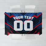 Personalized Antigua And Barbuda Cricket Falcons Tablecloth Abstract Hexagon Pattern Sport
