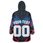 Personalized Antigua And Barbuda Cricket Falcons Wearable Blanket Hoodie Abstract Hexagon Pattern Sport