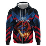 Personalized Antigua And Barbuda Cricket Falcons Zip Hoodie Abstract Hexagon Pattern Sport
