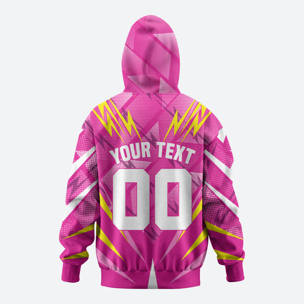 Personalized Barbados Tridents Zip Hoodie Cricket Mascot Dynamic Anime Art