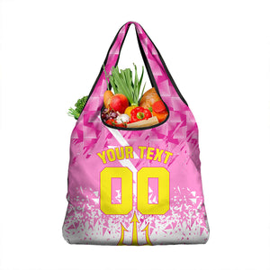 Personalized Barbados Tridents Cricket Grocery Bag Trident Graphic Splash Pattern Caribbean Sport