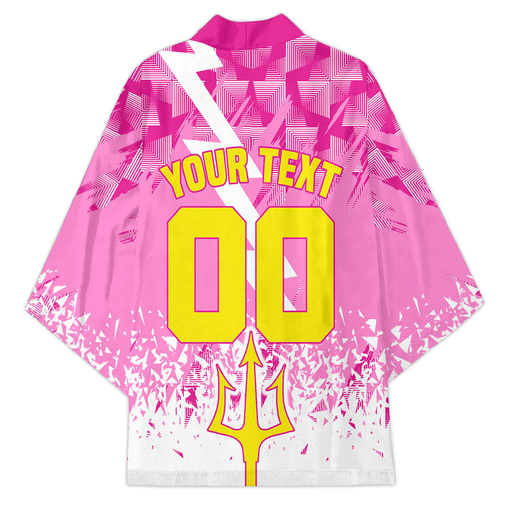 Personalized Barbados Tridents Cricket Kimono Trident Graphic Splash Pattern Caribbean Sport