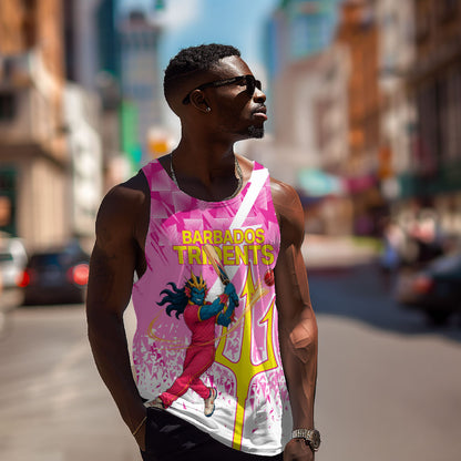 Personalized Barbados Tridents Cricket Men Tank Top Trident Graphic Splash Pattern Caribbean Sport