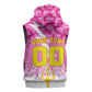 Personalized Barbados Tridents Cricket Sleeveless Zip Hoodie Trident Graphic Splash Pattern Caribbean Sport