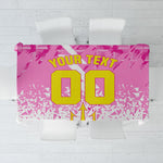 Personalized Barbados Tridents Cricket Tablecloth Trident Graphic Splash Pattern Caribbean Sport