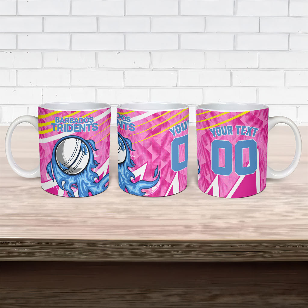 Personalized Barbados Cricket Tridents Ceramic Mug Graphic Geometric Dynamic Sports Mascot
