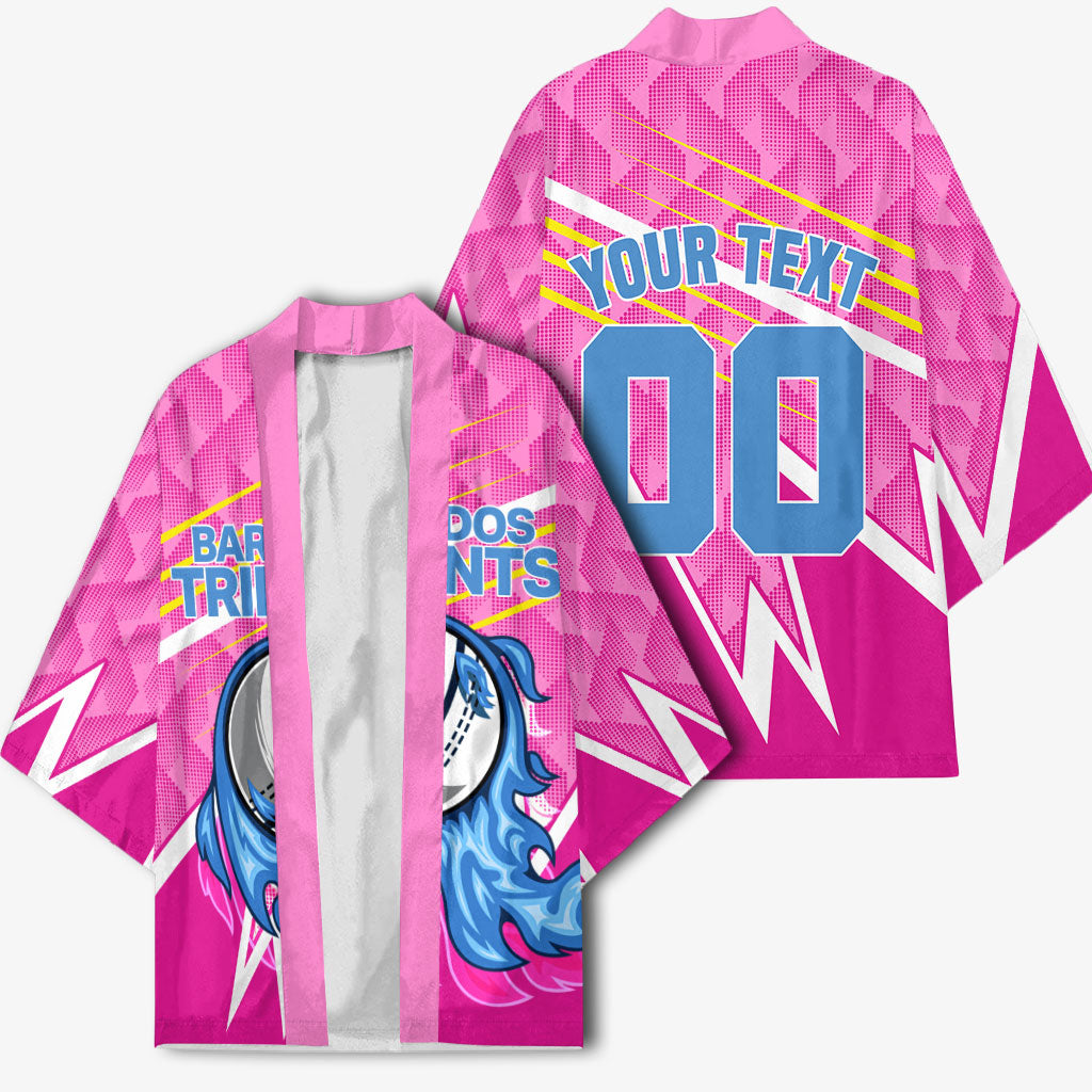 Personalized Barbados Cricket Tridents Kimono Graphic Geometric Dynamic Sports Mascot