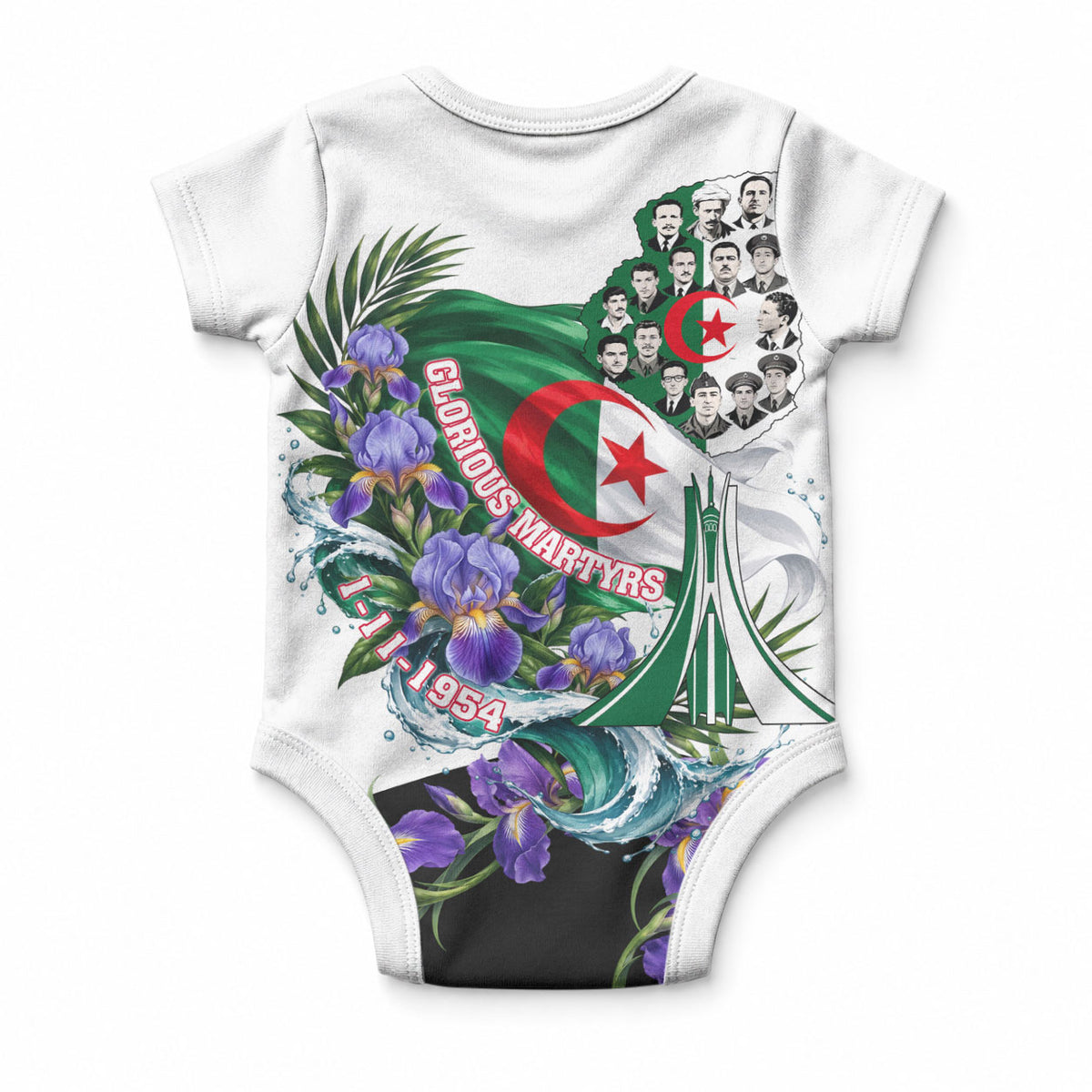 Algeria Revolution Day Baby Onesie Algerian Flag Patriot - Glorious Martyrs