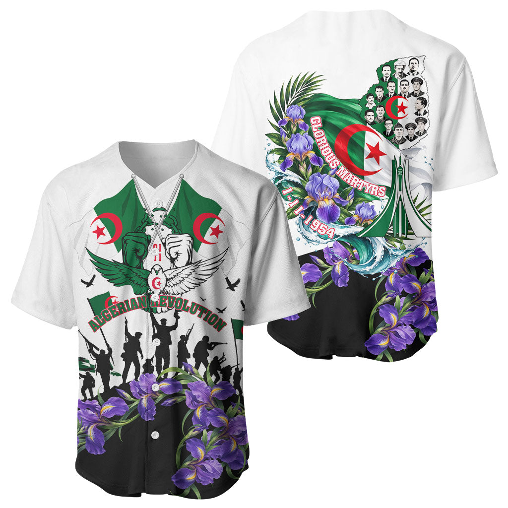 Algeria Revolution Day Baseball Jersey Algerian Flag Patriot - Glorious Martyrs