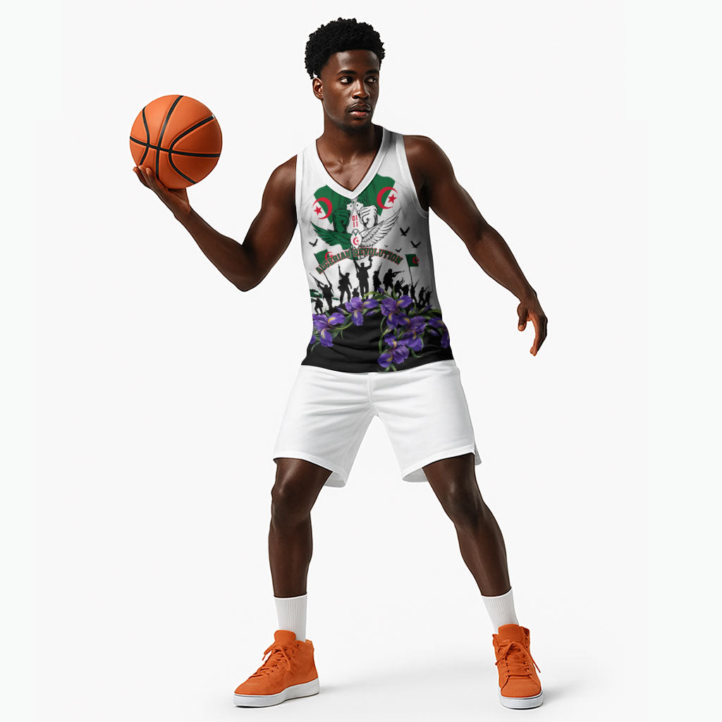 Algeria Revolution Day Basketball Jersey Algerian Flag Patriot - Glorious Martyrs