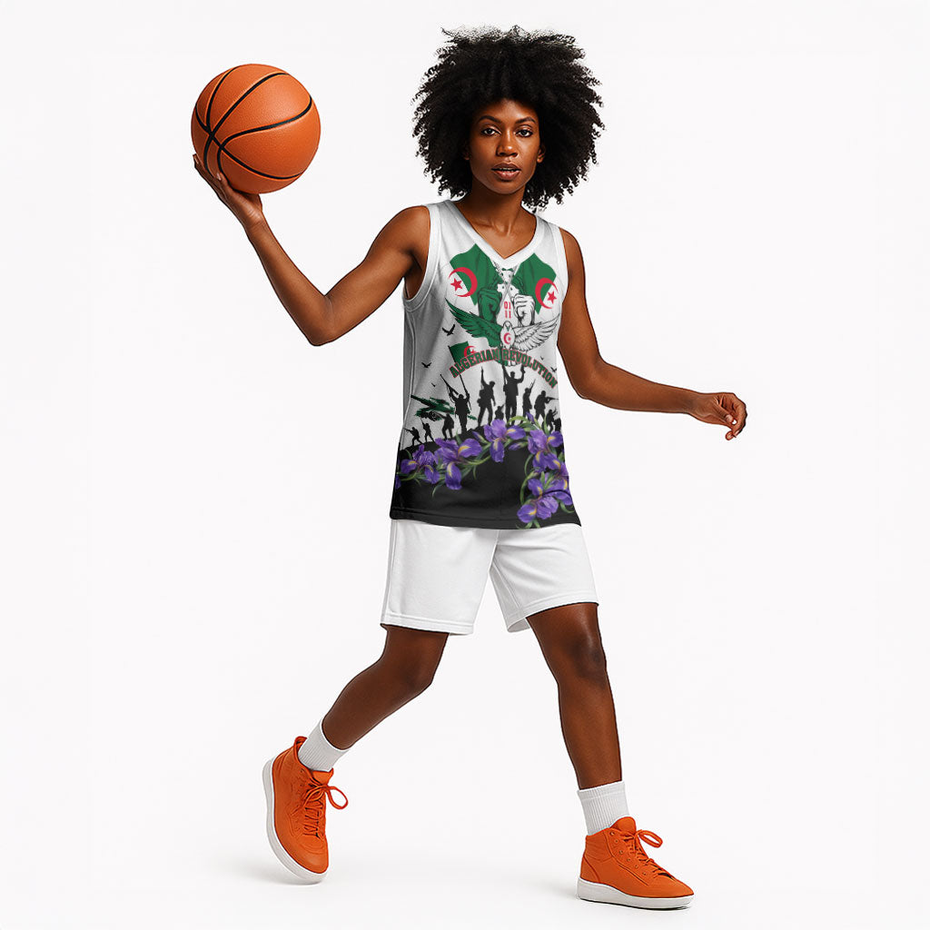 Algeria Revolution Day Basketball Jersey Algerian Flag Patriot - Glorious Martyrs